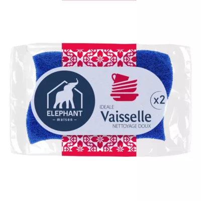 Éponge grattante vaisselle x2 Élephant
