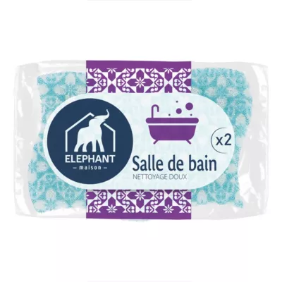 Éponge grattante salle de bain x2 Élephant
