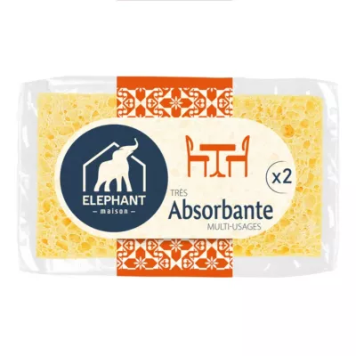 Éponges très absorbantes multi-usages x2 Élephant
