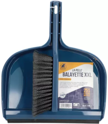 Pelle avec balayette Éléphant en polypropylène coloris bleu largeur 33,5 cm