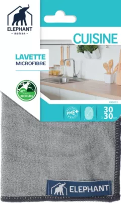 Lavette microfibre salle de bain 30 x 30 cm Élephant