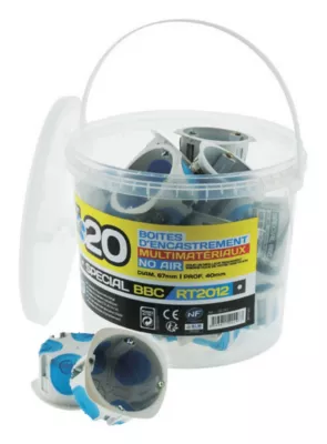 Seau de 20 boîtes d'encastrement multimatériaux No Air