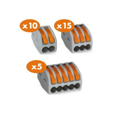 Lot de 30 bornes WAGO