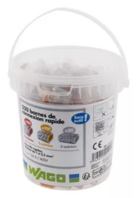 Seau 250 bornes de connexion rapide Wago