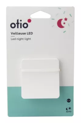 Veilleuse crépusculaire LED intégrée blanc neutre IP20 0,28W l.6xH.6xP.2,8cm Otio