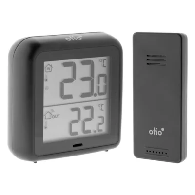 Thermomètre Hygromètre haute précision à sonde sans fil Otio gris anthracite
