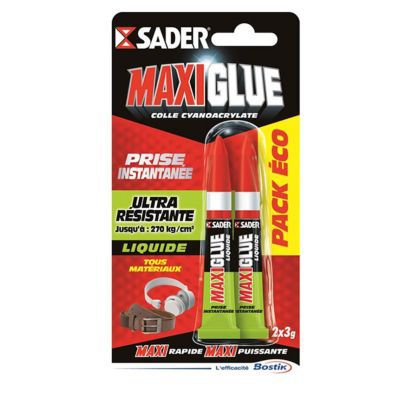 Lot de 2 tubes glues liquide Sader Colle multi-usage