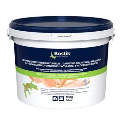 Colle Sols Souples Bostik pour Moquettes et Fibres naturelles Pâte 12kg
