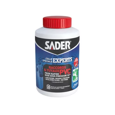 Colle Sader pour Raccords et Tuyaux en PVC 1L avec pinceau applicateur
