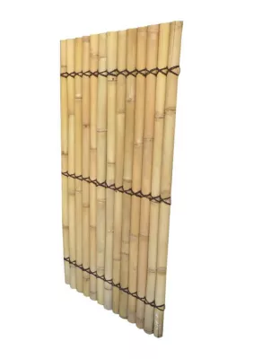 Panneau droit décoratif en demi-bambou naturel L.90 x H.180 cm
