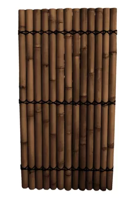 Panneau droit décoratif en demi-bambou brun/noir L. 90 x H.180 cm