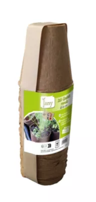 Godet de culture rond Jany Ø 8 cm fibre de bois vendu par 20 pièces