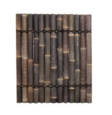 Panneau droit décoratif en demi-bambou brun/noir L. 100 x H.120 cm