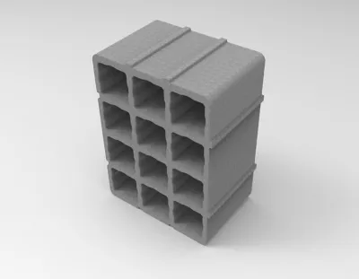 Casier 12 bouteilles en polystyrène gris H. 36,1 x L. 48,5 x P. 23,2 cm