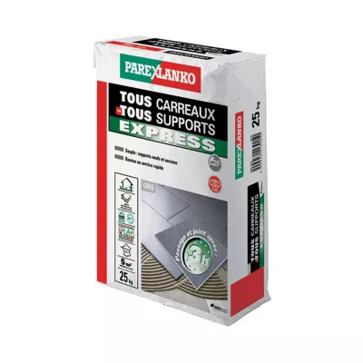 Colle tous supports sol et mur intérieur/extérieur Parexlanko gris 25kg