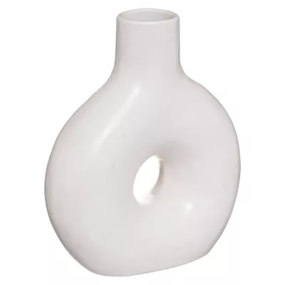 Vase en céramique circle blanc ou noir 17 x 21 cm