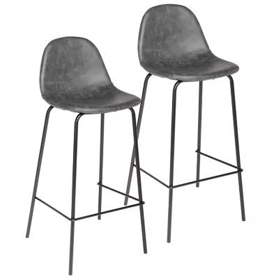 Lot de 2 tabourets de bar anthracite Vladi