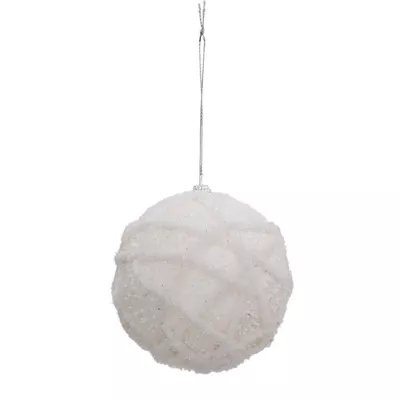 Boule de noël pelote blanche irisée ∅100mm Feeric Light & Christmas