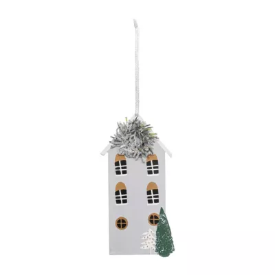 Décoration de Noël maison grise H.13,5cm