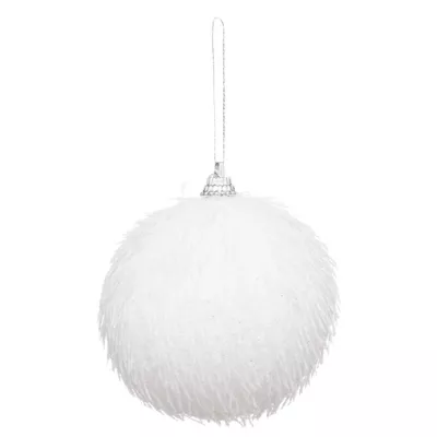 Boule de noël fibre paillettes blanc ∅80mm Feeric Light & Christmas