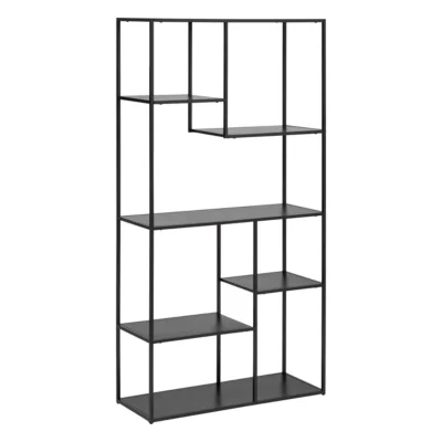 Étagère de rangement style industriel Atmosphera Gota 6 niveaux métal noir l.90 x H.180 cm
