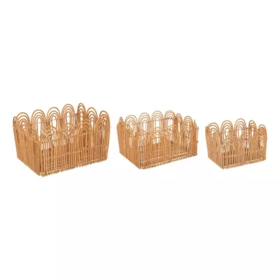Caisse rotin 3 tailles coloris naturel vendue par 3 pièces