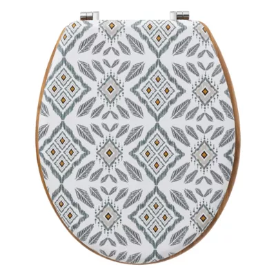 Abattant WC motifs apaches et lunette effet bois à fermeture standard, 5Five