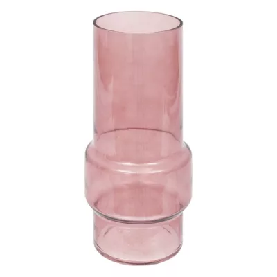 Vase en verre cylindrique Ella rose H.25cm Atmosphera