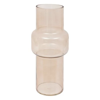 Vase en verre cylindrique Ella rose clair H.30cm Atmosphera