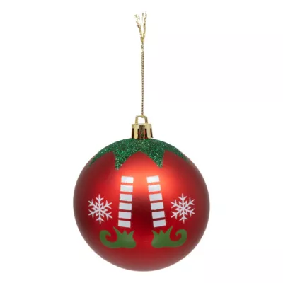 Boule de noël rouge décor elfe ∅80mm Feeric Light & Christmas