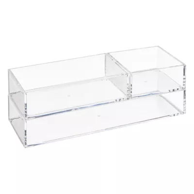 3 boites de rangement salle de bains empilables transparentes, 5Five Simply Smart Selena