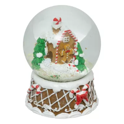 Boule à neige maison pain d'épice 80mm Feeric Light & Christmas