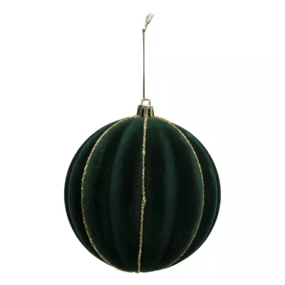 Boule de noël velour vert et or Ø100mm Feeric Light & Christmas