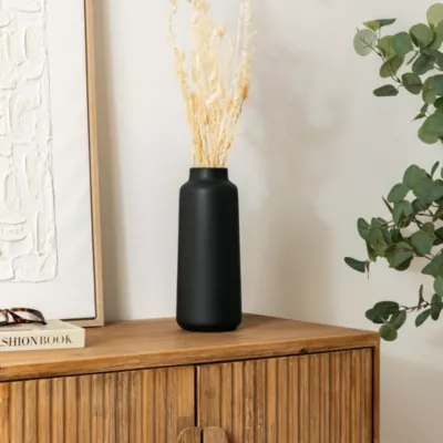 Vase céramique Rily noir mat H.30cm Atmosphera