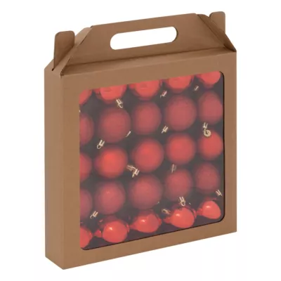 Boule de noël rouge effet lisse et relief à paillettes ∅60mm Feeric Light & Christmas - 25 pièces