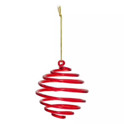 Boule de noël verre spirale rouge ∅80mm Feeric Light & Christmas
