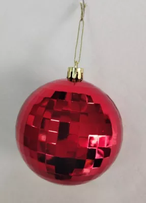 Boule de noël rouge effet miroir ∅80mm Feeric Light & Christmas