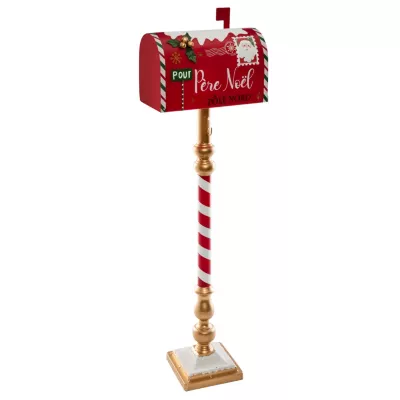 Boîte aux lettres décorative noël rouge métal H.100cm, Feeric Light & Christmas