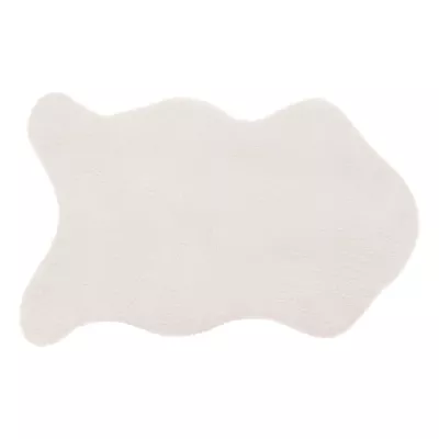 Tapis effet fourrure Atmosphera blanc ivoire L.90 x l.60cm