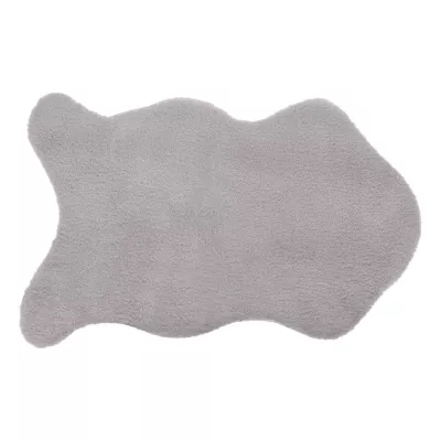 Tapis effet fourrure Atmosphera gris L.90 x l.60cm