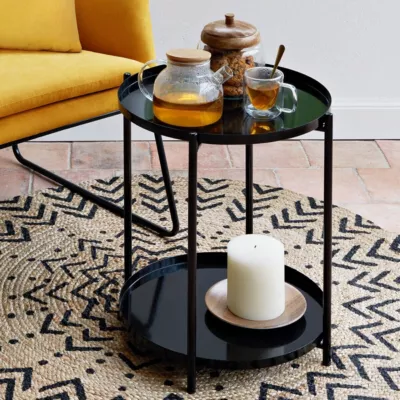 Table d'appoint Meeko Atmosphera ⌀ 45 cm noir