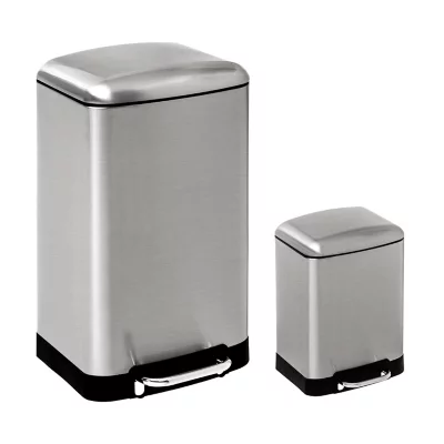 Lot de 2 poubelles à pédale Ariane acier 30L + 6L ,5Five