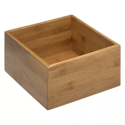 Boîte de rangement salle de bains en bambou, l.18 x H.9,5 x P.18 cm, Five Simply Smart Tidy