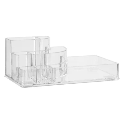 Organisateur de salle de bain transparent, l.6,6 x H.9,4 x P.17,3cm, Five Simply Smart Selena