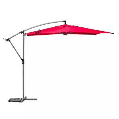 Parasol déporté rond Manoa grenade et graphite 3m en aluminium traité époxy Hespéride