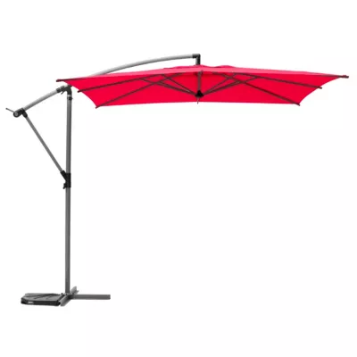 Parasol déporté rond Manoa grenade 2.5X2.5m Hespéride