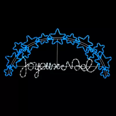 Décoration de noël lumineuse extérieure pancarte joyeux noël à suspendre L. 134 x H. 61 cm