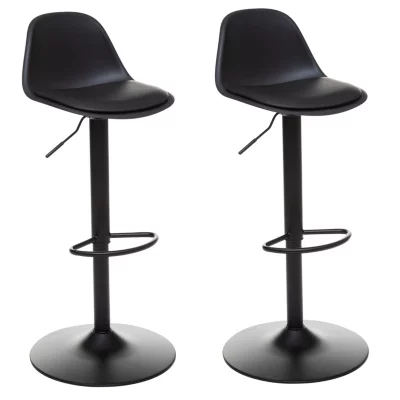 Lot de 2 tabourets de bar réglables Aiko noir