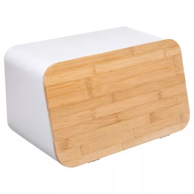 Boîte à pain blanche avec couvercle en bambou ,5Five