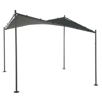 Tonnelle autoportante acier et toit polyester Hespéride Certeli ardoise 3 x 3 m